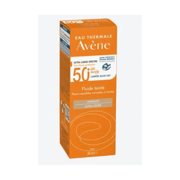 Avène Solaire - Fluide Teinté SPF50+ UVB UVA Lumière Bleue HEV