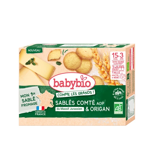 BABYBIO COMME LES GRANDS Sables Comte et Origan 15 Mois a 3 Ans - 2x8 Sables