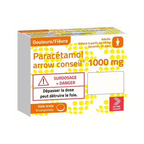 PARACETAMOL ARROW CONSEIL 1g - 8 Comprimes