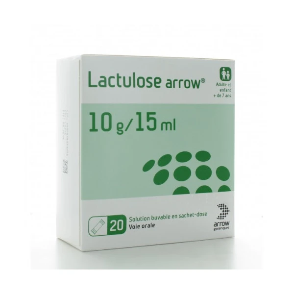 LACTULOSE ARROW 10 g/15 mL - 20 sachets doses de 15 ml