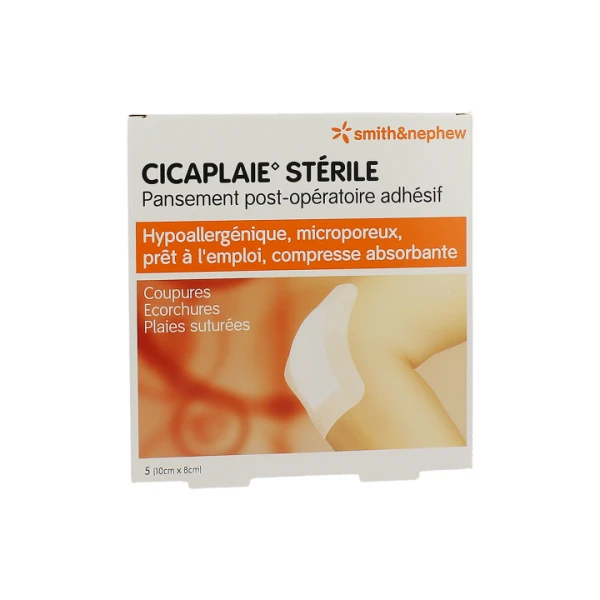 CICAPLAIE Sterile 10X8CM - 5 Pansements
