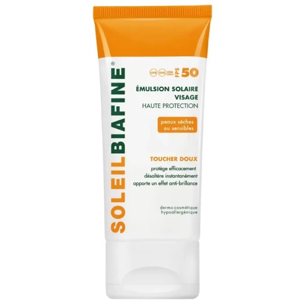 Biafine Dermo Soleilbiafine Émulsion Solaire Visage Toucher Doux Fps 50 Tube de 50 ml