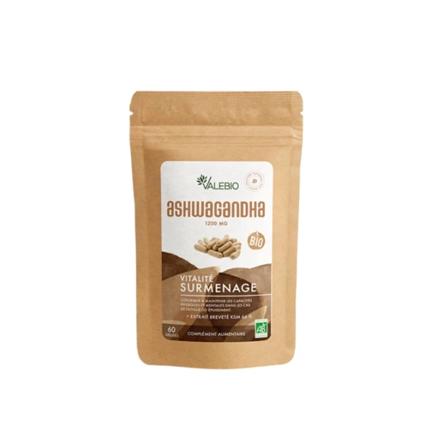 VALEBIO ASHWAGANDHA 1200mg BIO Vitalite Surmenage - 60 Gelules