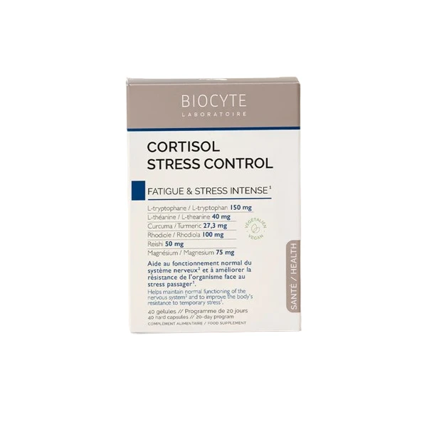 BIOCYTE CORTISOL STRESS CONTROL Fatigue et Stress Intense - 40 Gelules