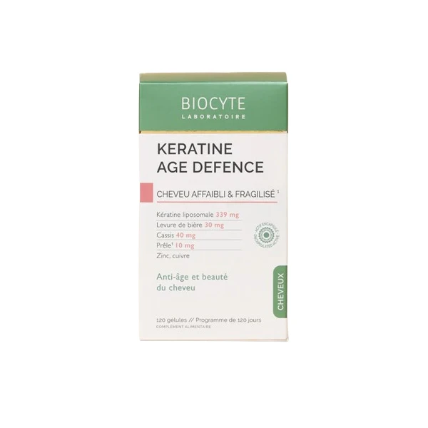 BIOCYTE KERATINE AGE DEFENCE Anti-Age et Beaute du Cheveu - 120 Gelules
