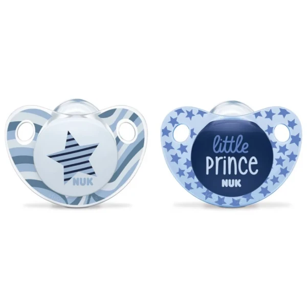 NUK Sucette en silicone Trendline Boy Taille 2 6-18 mois (Couleur non sélectionnable)