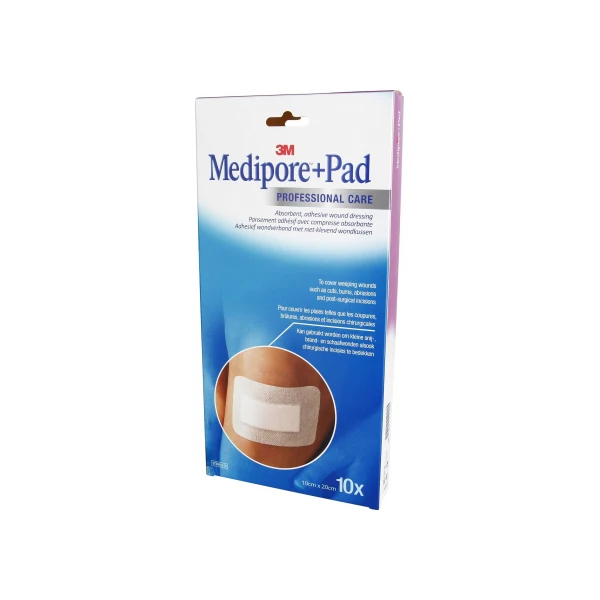 MEDIPORE + PAD PANSEMENT Adhesif Sterile 10x20cm - 10 Pansements 3M