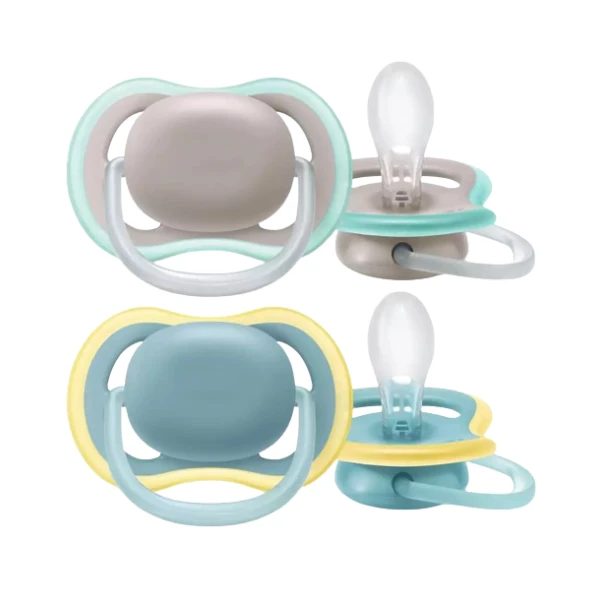 AVENT SUCETTE ULTRA AIR 18 Mois et + SCF349/01 Gris/Bleu - 2 Sucettes Orthodontique