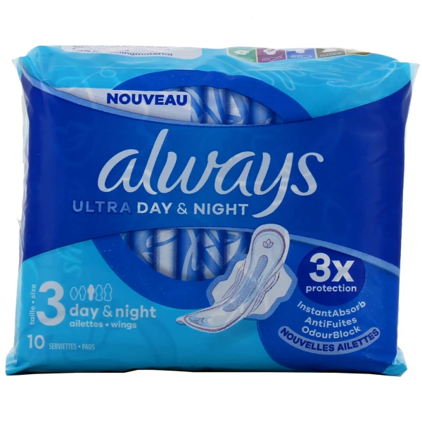 Always Ultra Serviettes périodiques avec ailettes