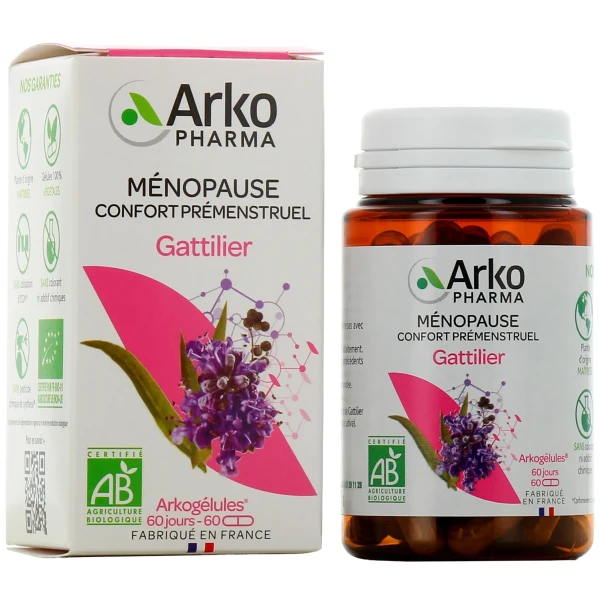 Arkogélules Gattilier Bio Confort Prémenstruel Ménopause