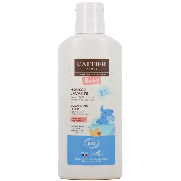 Cattier Bébé Mousse Lavante Bio Cheveux et Corps