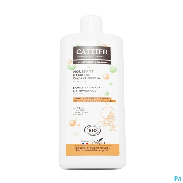 Cattier Gel Moussant Familial Bio Corps et Cheveux Sans sulfate