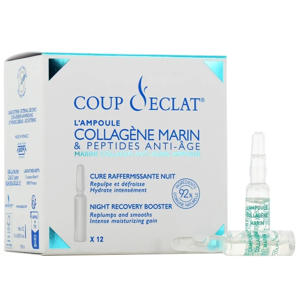 Coup d'éclat Ampoule Collagène Marin et Peptides Anti-âge