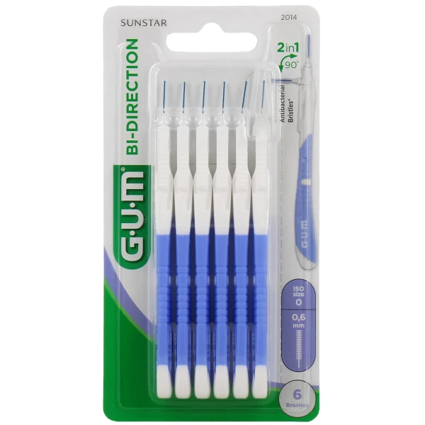 Gum Bi-Direction Brossettes interdentaires 6 Brossettes
