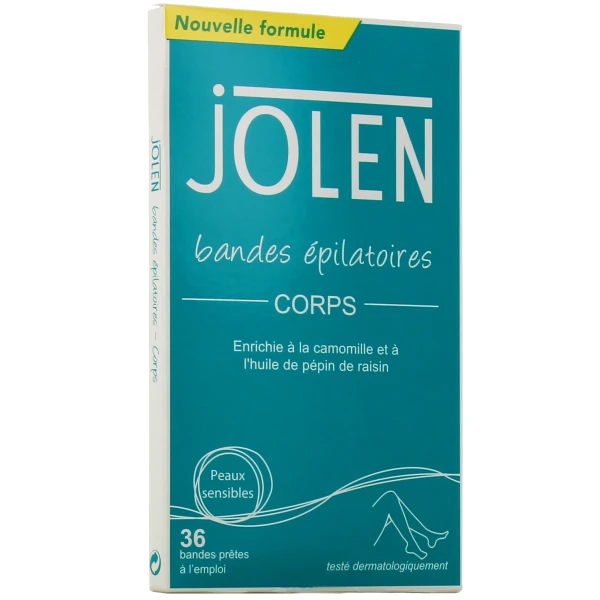 Jolen Bandes épilatoires Corps 36 bandes