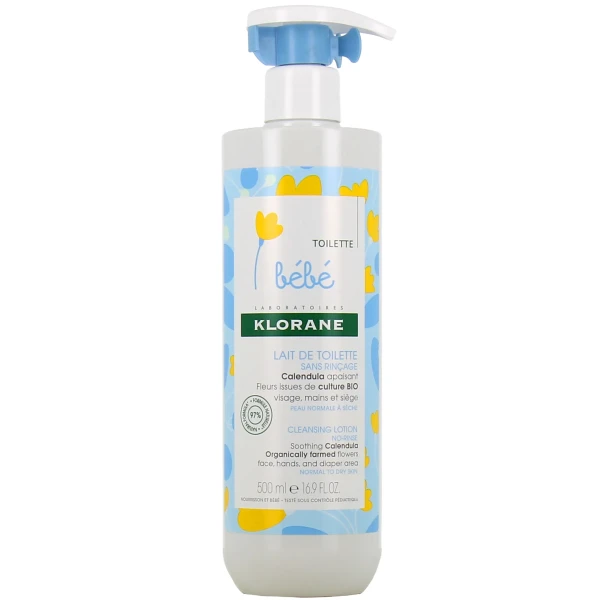 Klorane Bébé Lait de toilette sans rinçage Calendula apaisant
