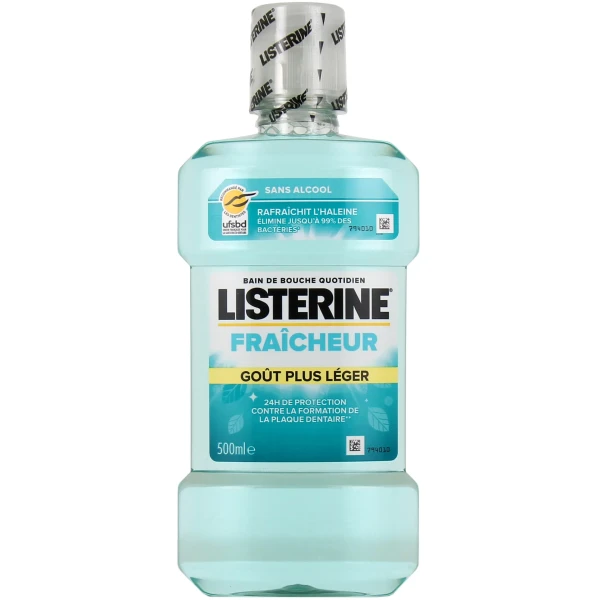 Listerine Bain de Bouche Fraîcheur Goût Plus Léger