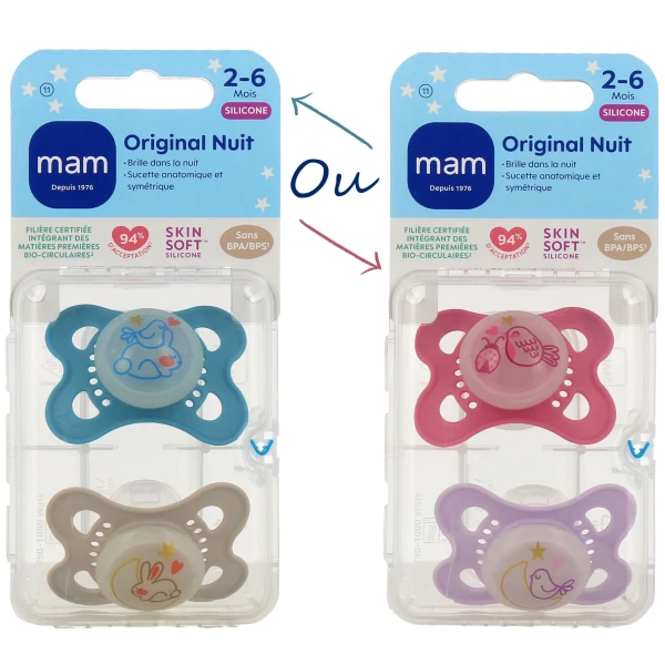 MAM Original Nuit Sucette Silicone 2-6 mois