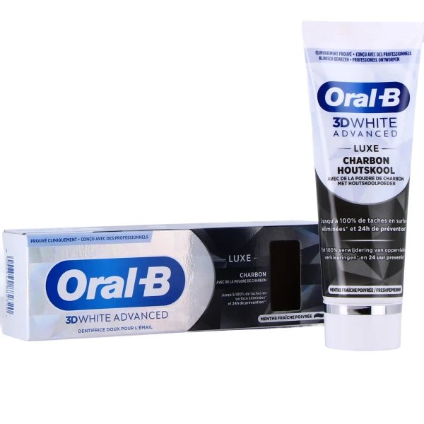 Oral B 3D White Advanced Dentifrice Luxe Charbon