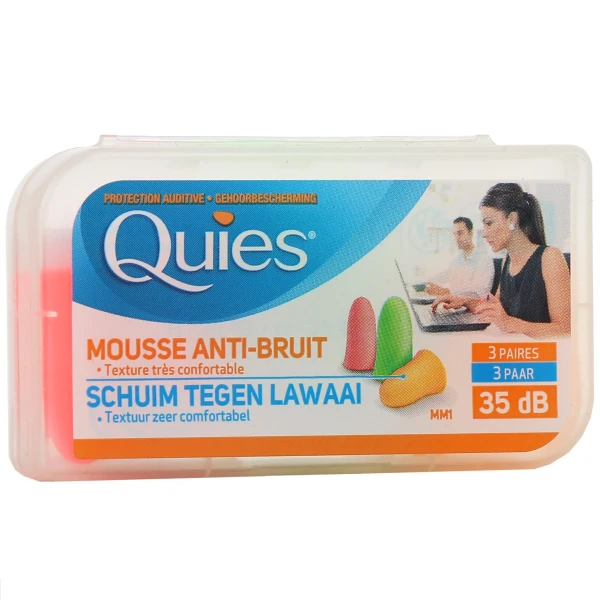 Quies Protection Auditive 35dB Mousse Confort Bruits Forts