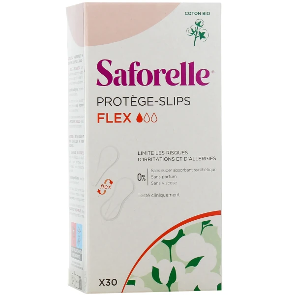 Saforelle Protège-slips flexibles et extra-fins en coton Bio