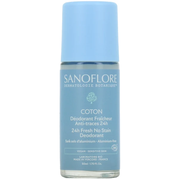Sanoflore Déodorant Fraicheur Bio Anti-traces 24h Coton