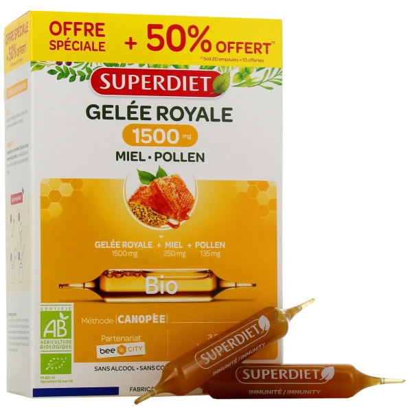 Super Diet Gelée Royale 1500 mg Miel Pollen Bio