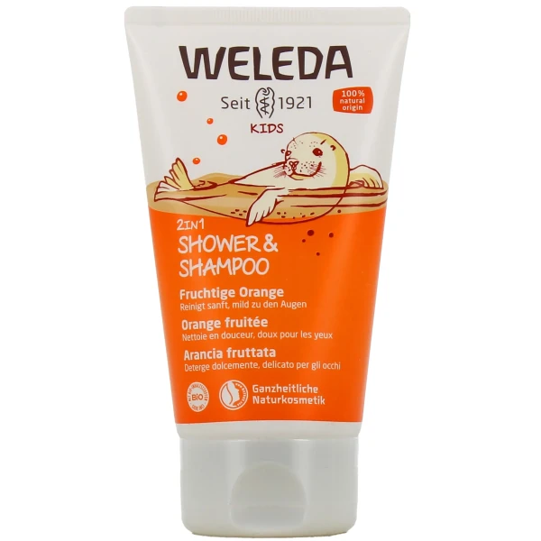 Weleda Kids Shampooing Douche 2 en 1 Orange Fruitée