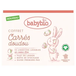 Coffret Carré Doudou - 12 Lingettes + Filet de Lavage - Certifié Gots