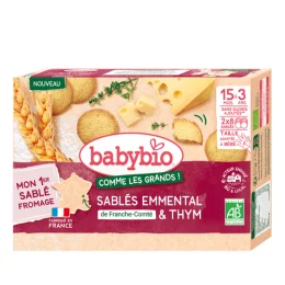 BABYBIO COMME LES GRANDS Sables Emmental et Thym 15 Mois a 3 Ans - 2x8 Sables