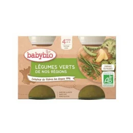 BABYBIO PETITS POTS LEGUMES +4 Mois Legumes Verts - 2x130g