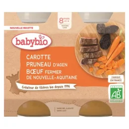Carotte Pruneau d'Agen Bœuf Fermier de Nouvelle-Aquitaine Dès 8 Mois 2 x 200 g