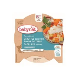 BABYBIO ASSIETTE MENU DU JOUR + 15 Mois Carotte Pomme de Terre Cabillaud - 260g