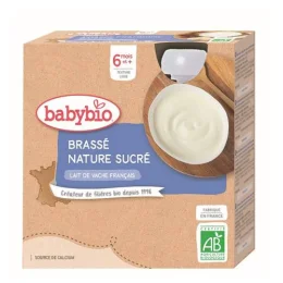 BABYBIO GOURDES BRASSE + 6 Mois Nature Sucre - 4x85g