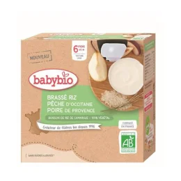 BABYBIO GOURDES BRASSE Riz Peche Poire - 4x85g