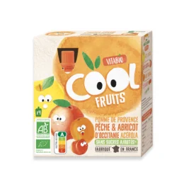 VITABIO COOL Fruits Gourde Pomme Peche Abricot - 4 x 90g
