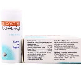 Oligostim cuivre or argent 40 comprimés