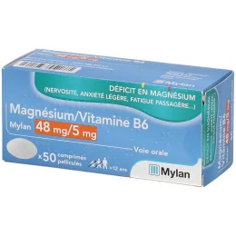 MAGNESIUM VITAMINE B6 Mylan 50 comprimes