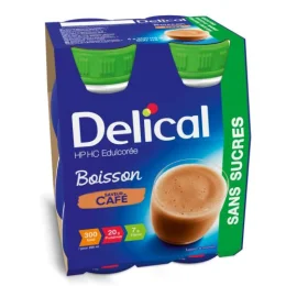 DELICAL HP HC BOISSON LACTEE SANS SUCRES Cafe - 4x200ml