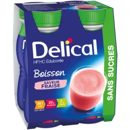 DELICAL CONCENTRE HP HC BOISSON Fraise Sans Sucre - 4x200ml
