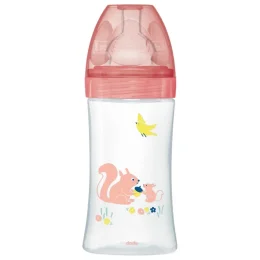 Dodie Biberon Sensation+ 270 ml Débit 2 0-6 Mois - Modèle : Beige Écureuil