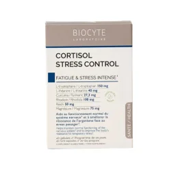 BIOCYTE CORTISOL STRESS CONTROL Fatigue et Stress Intense - 40 Gelules
