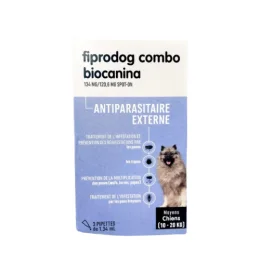 BIOCANINA FIPRODOG COMBO Antiparasitaire Externe Chiens Moyens 10-20kg - 3 Pipettes de 1.34ml