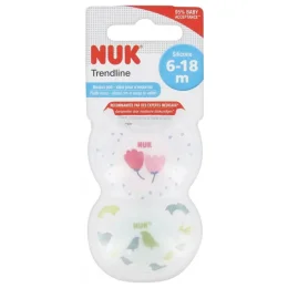 NUK Trendline 2 Sucettes Silicone 6-18 Mois