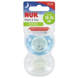 NUK Night & Day 2 Sucettes Silicone 18-36 Mois