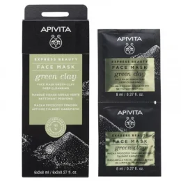 Apivita Masque Visage Nettoyant Profond à l'Argile Verte 2x8ml