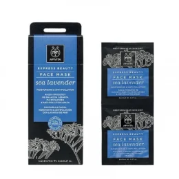 Apivita Express Beauty Masque Visage Hydratant & Anti-pollution à la Lavande de Mer 2x8ml