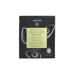Apivita Express Beauty Masque Visage en Tissu Hydratant et Apaisant à l'Avocat 10ml