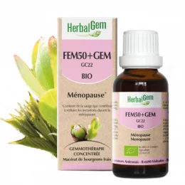 Fem50+Gem Bio Atténue Les Désagréments de la Ménopause Complexe de Gemmothérapie Concentrée 30 ml