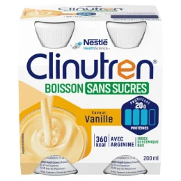 CLINUTREN® BOISSON SANS SUCRES Vanille - 4 Bouteilles de 200ml